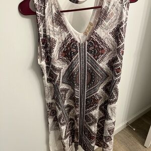 Altar'd State Black and White Asymmetrical Graphic Tank Top